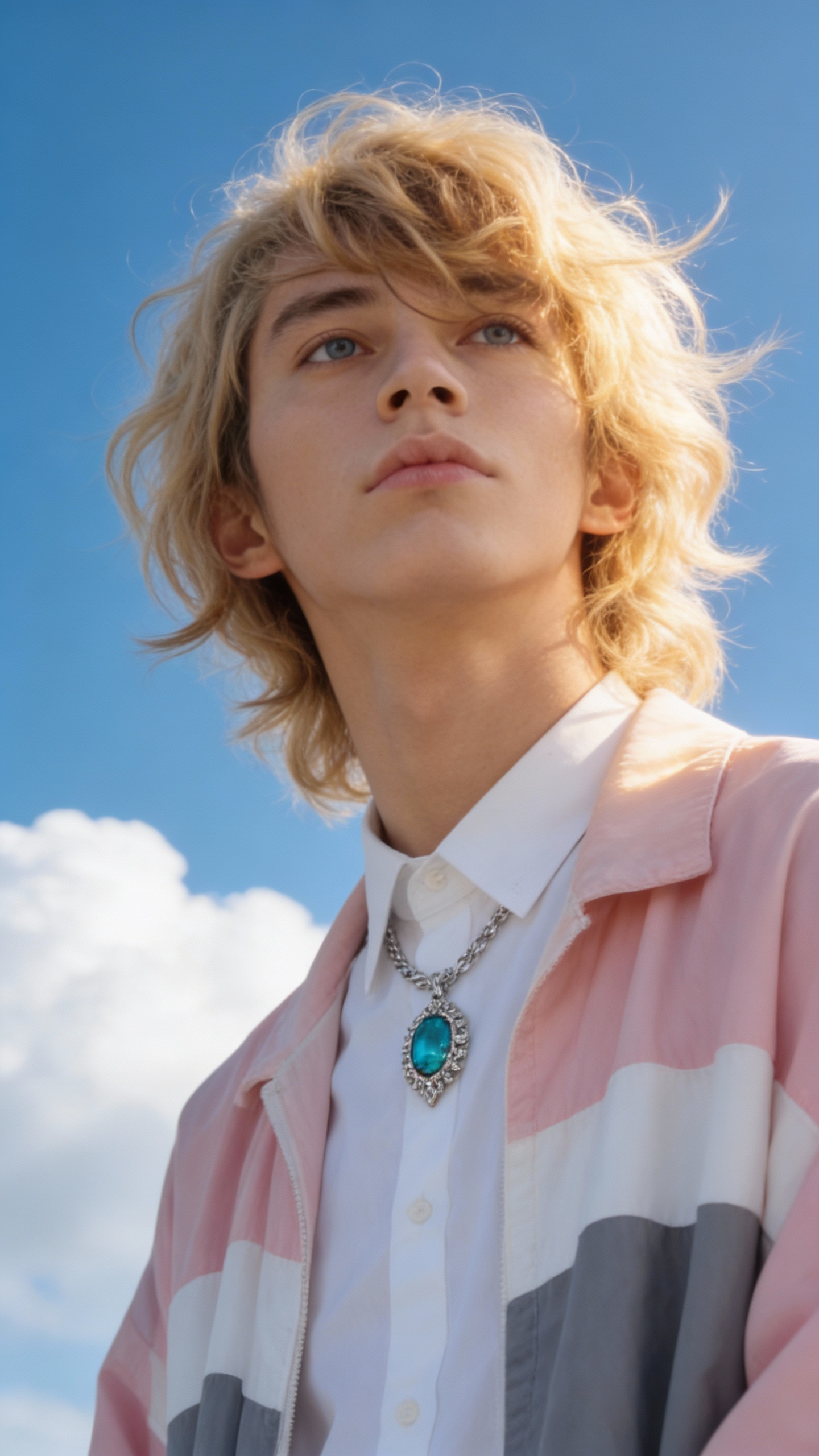 金发少年海报-清新时尚户外写真-青春人像素材