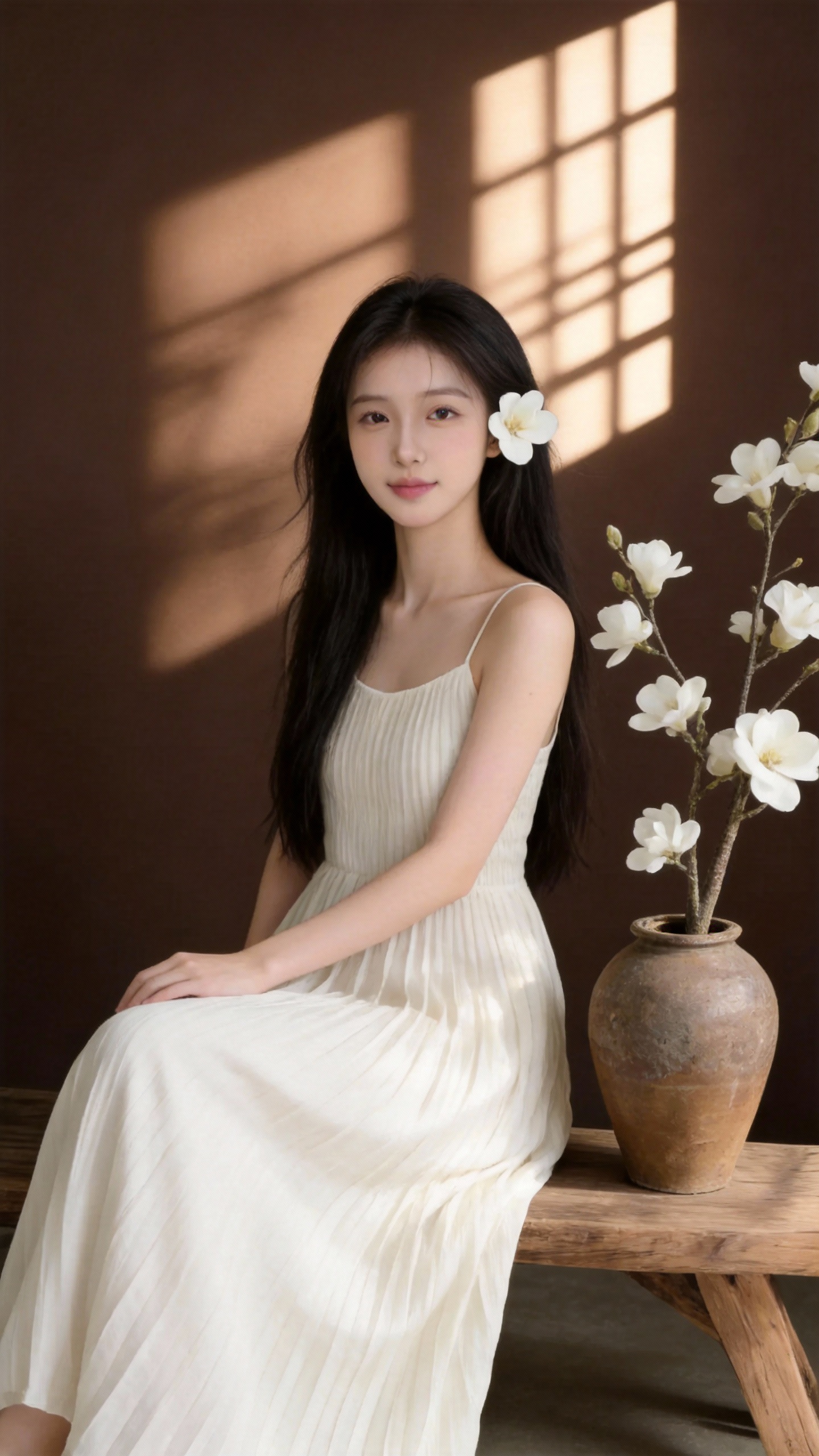 国风人像AI写真 - 唯美玉兰花光影设计