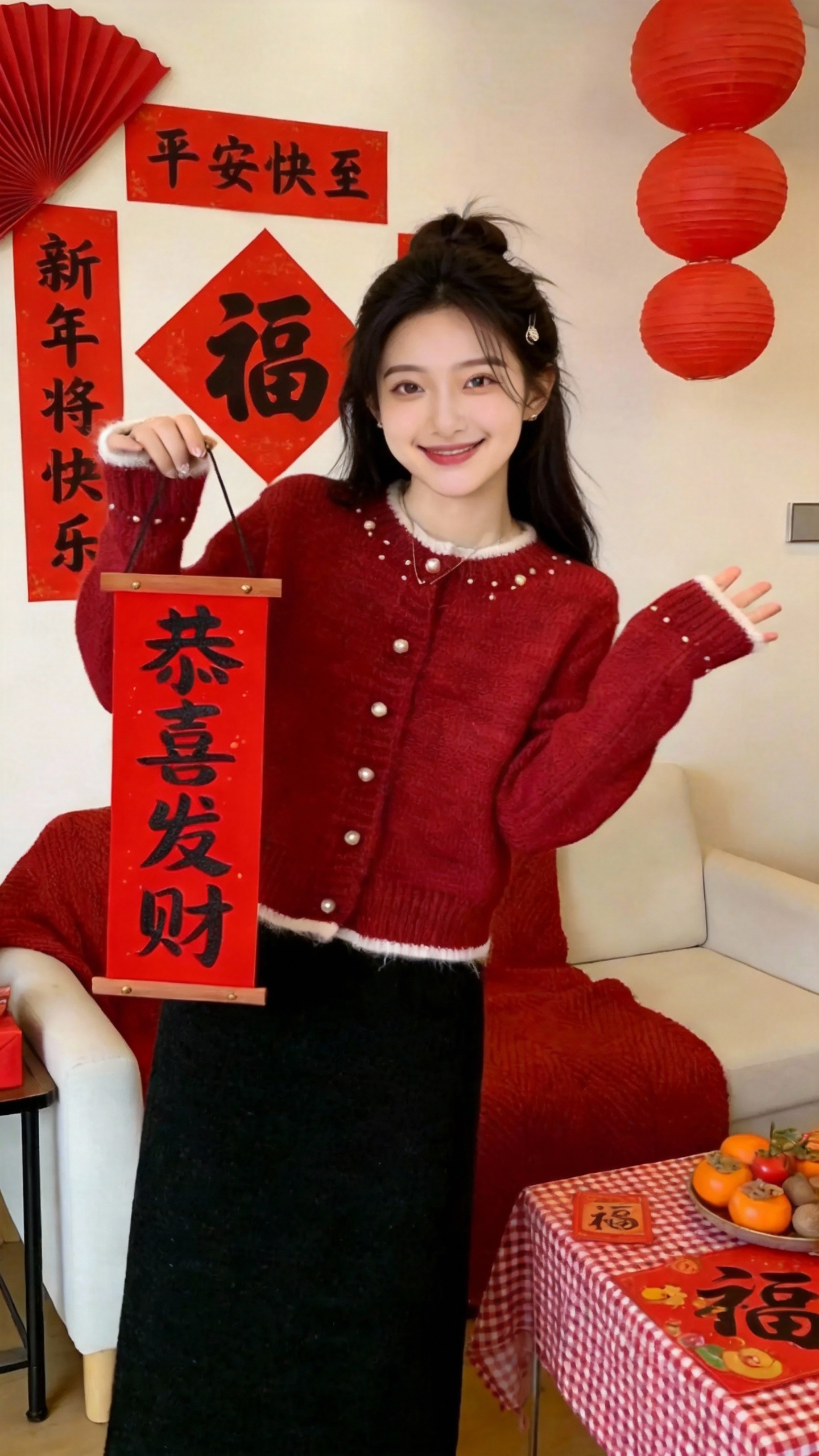 AI新年写真-国风红色系节日贺岁素材