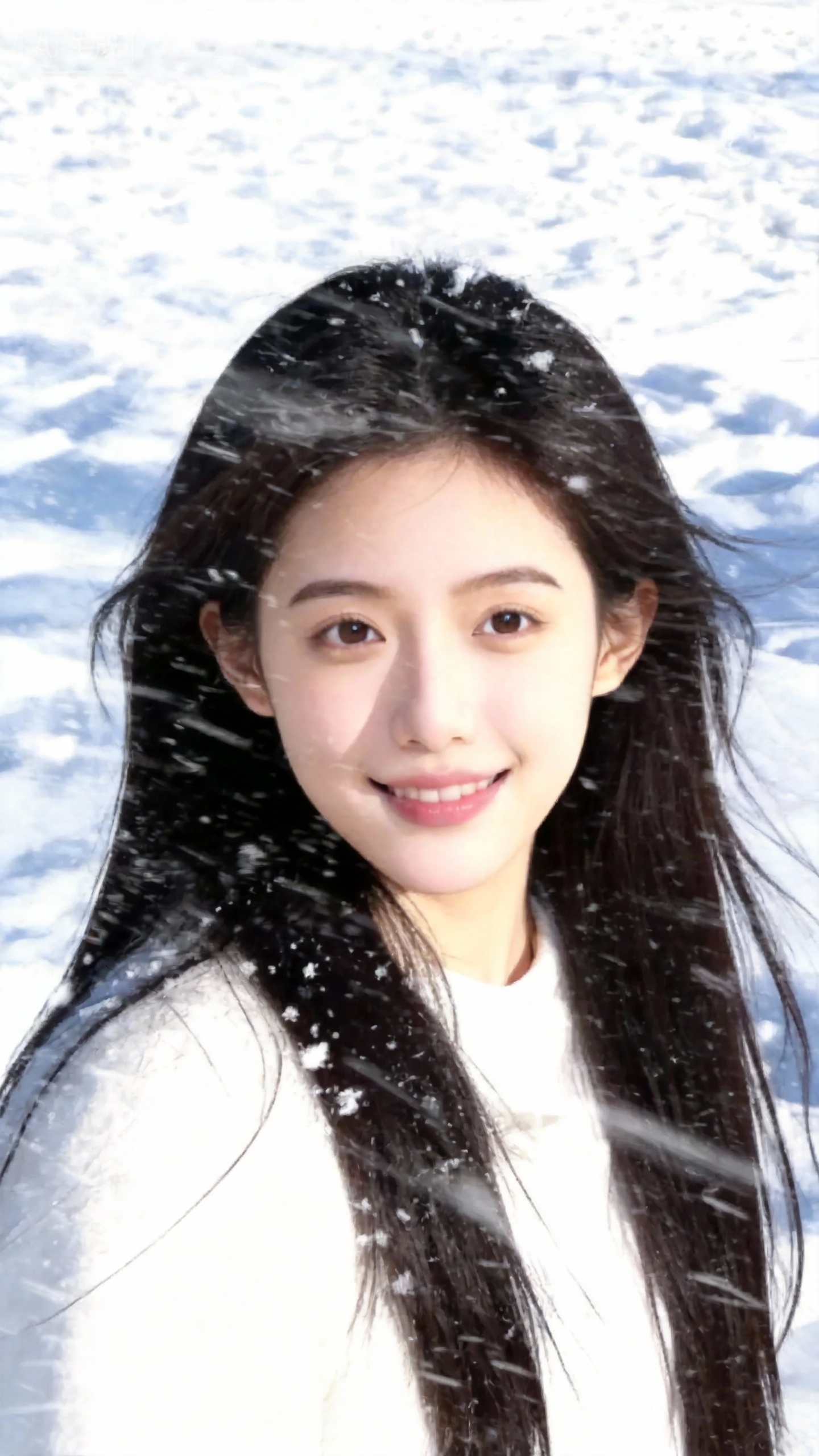 AI雪景美女海报 - 冬日唯美清新写真