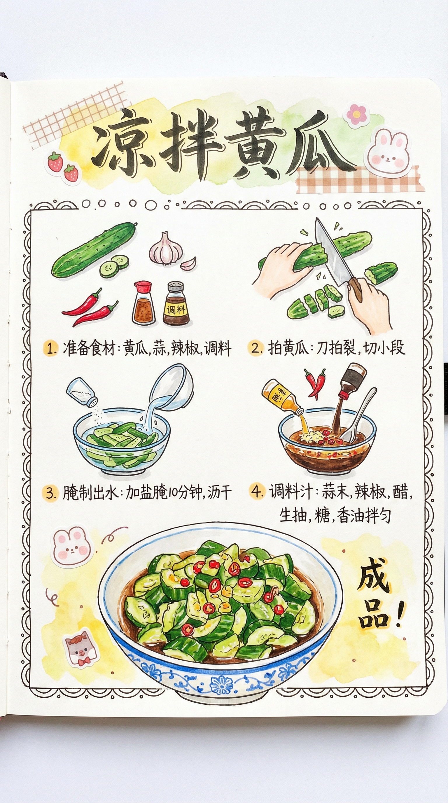 AI手绘食谱海报 - 凉拌黄瓜教程设计