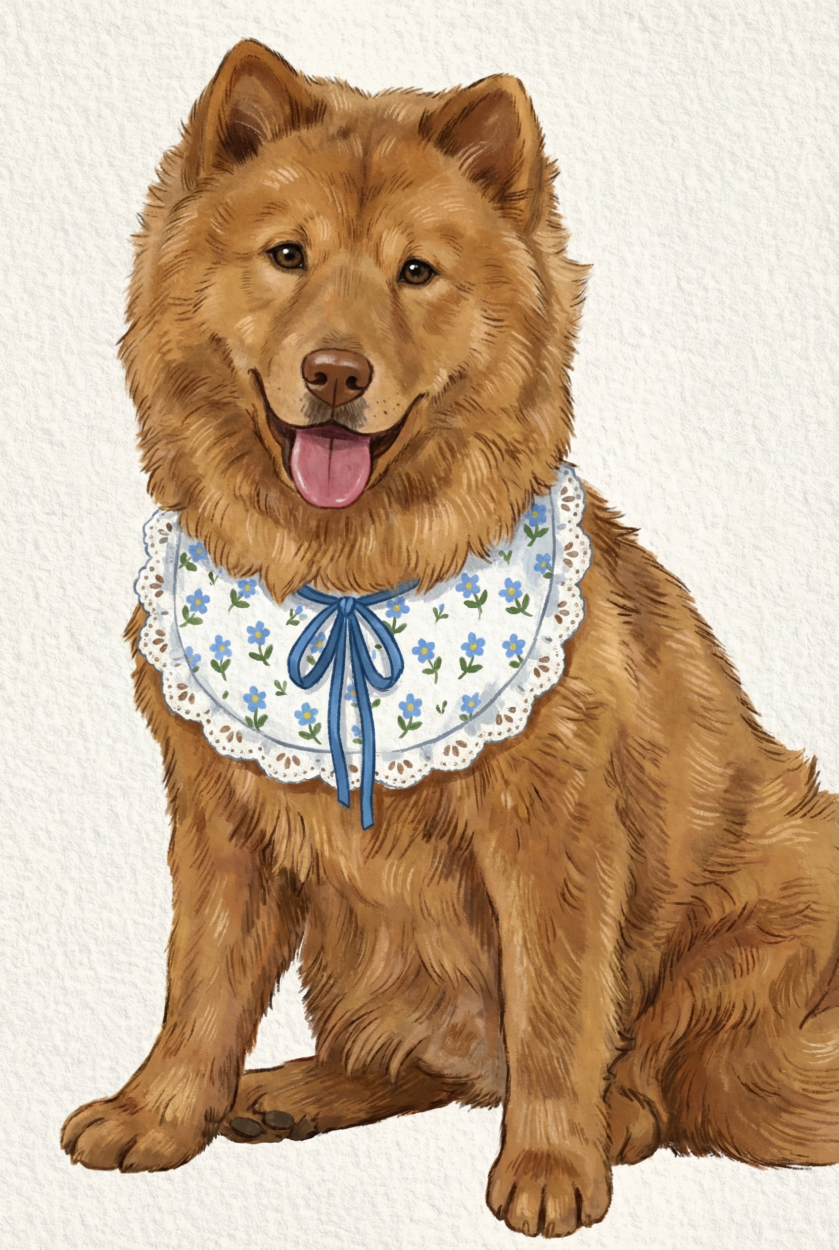 AI手绘萌宠狗狗 - 治愈系插画素材