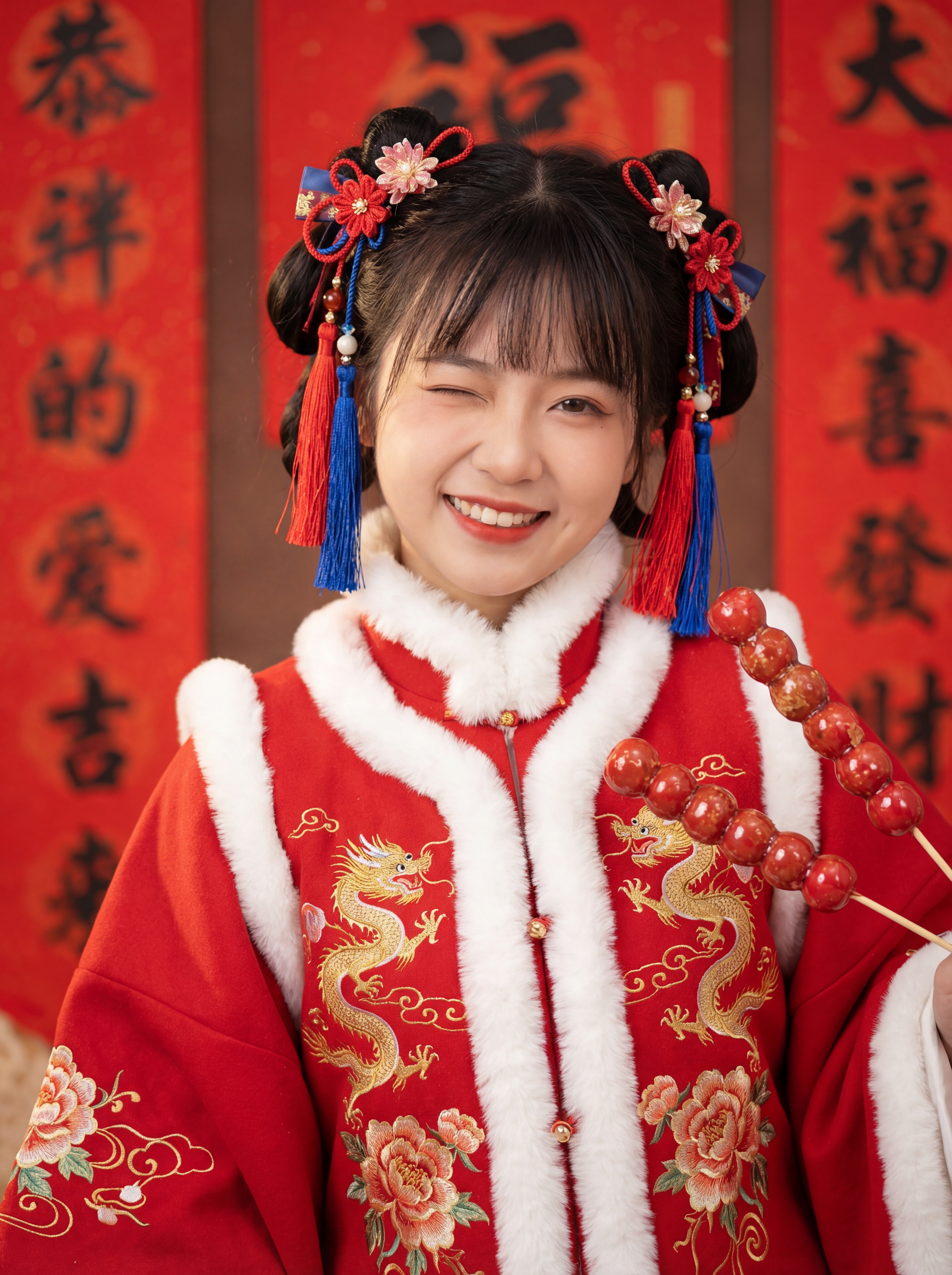 新春少女AI写真 - 中国风拜年素材