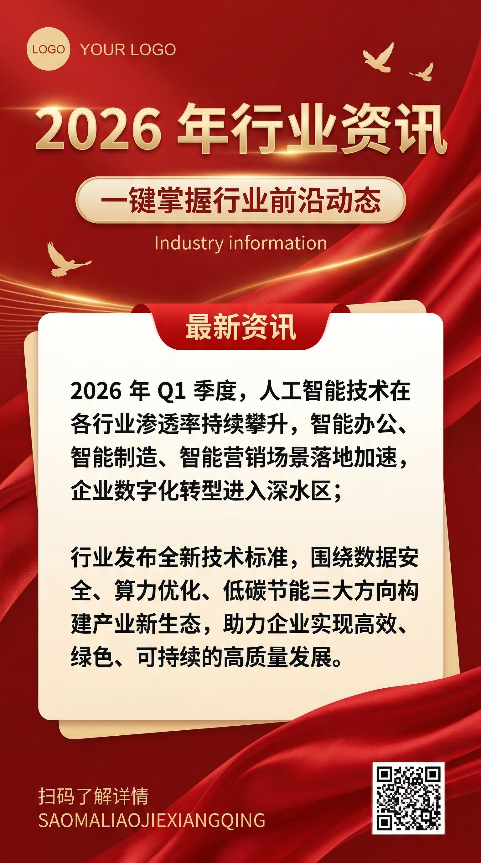 AI商务海报 - 2026行业资讯简报设计