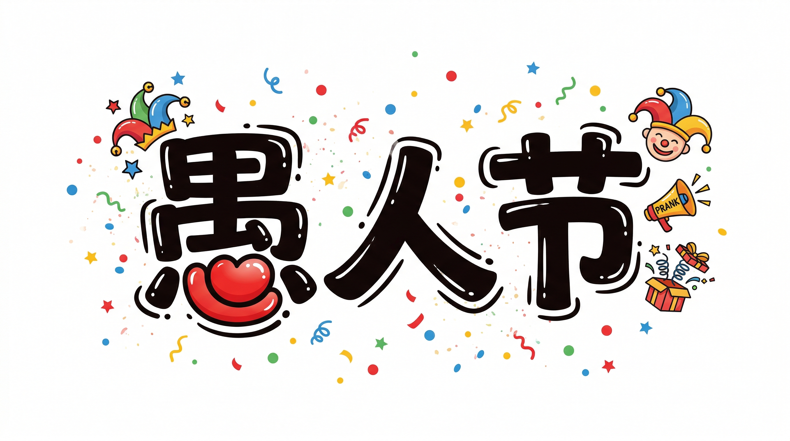 愚人节AI设计 - 创意节日艺术字插画