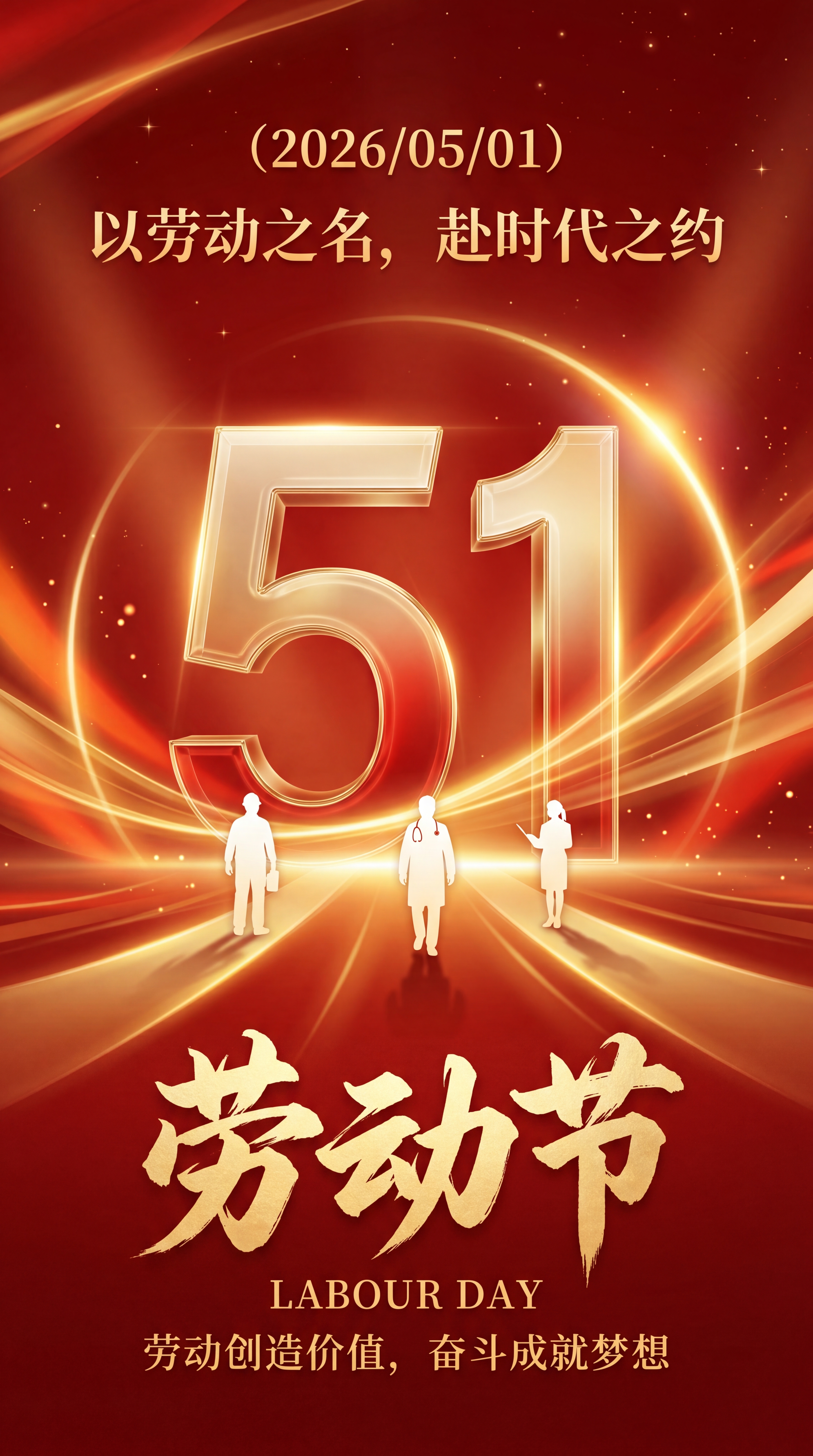 五一劳动节AI海报 - 节日祝福设计